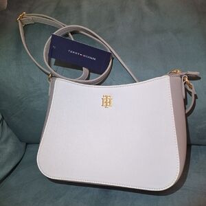 Tommy Hilfiger White/Light Gray Crossbody Bag